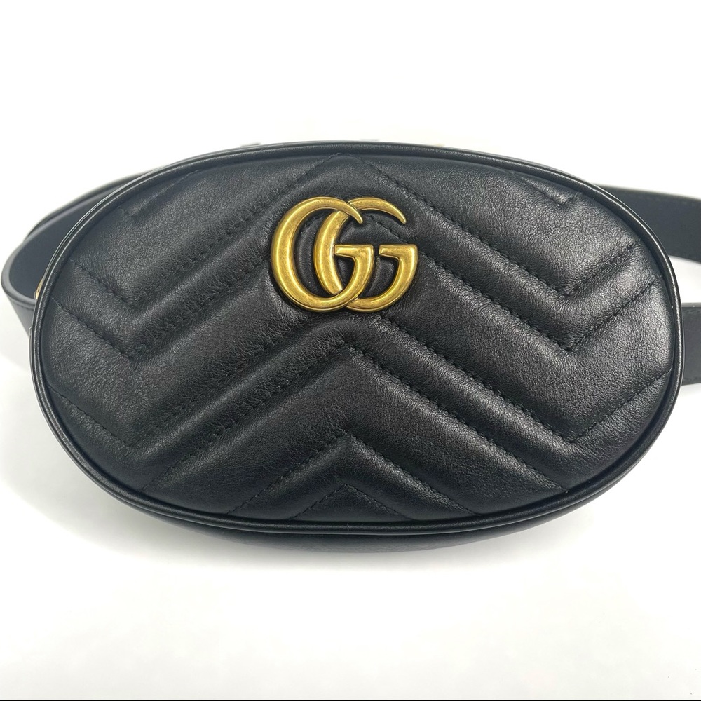🔴SOLD🔴GUCCI Calfskin Matelasse GG Marmont Belt Bag - Picture 3 of 17